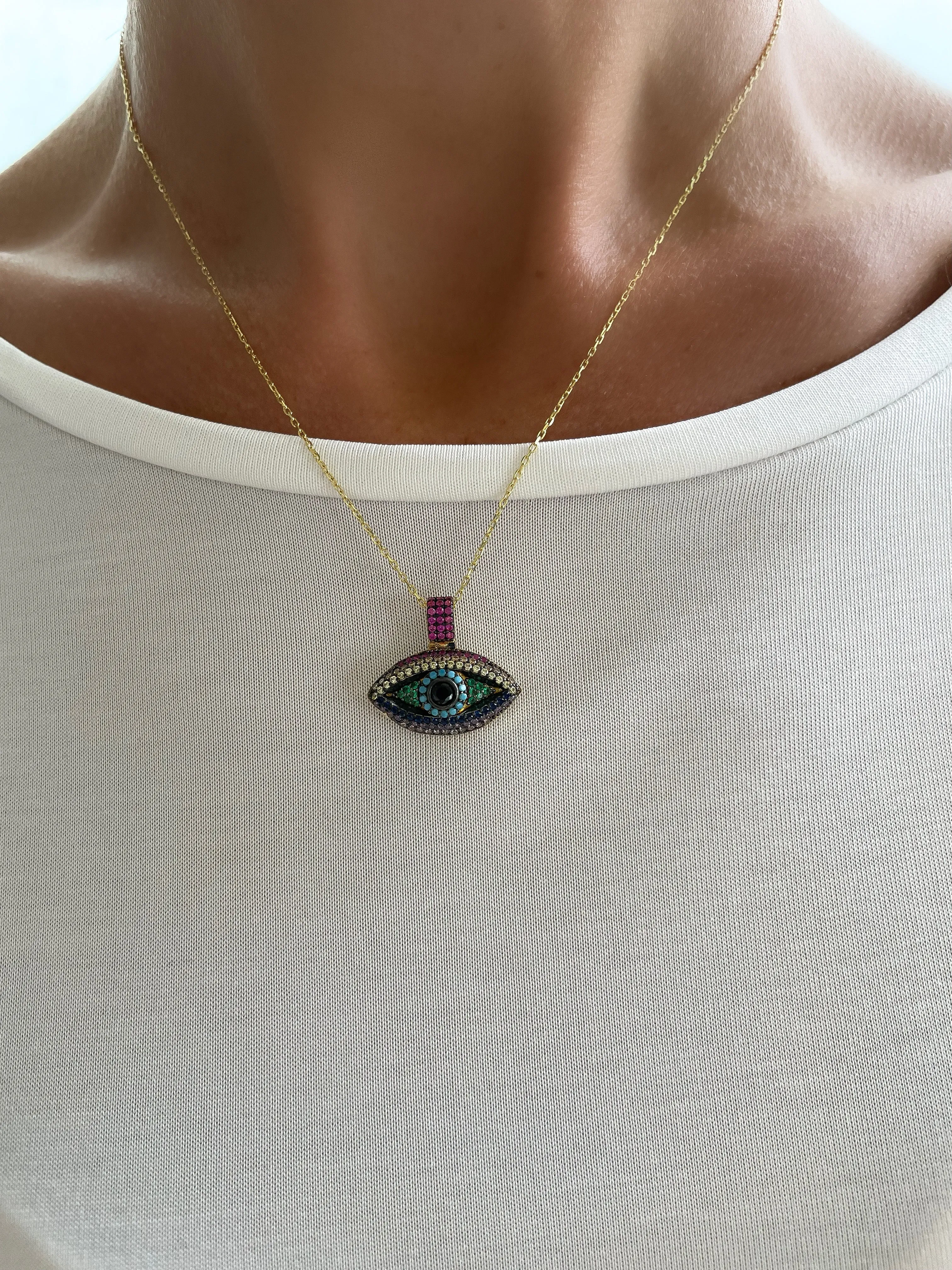 Alina Eye Necklace Multicolor
