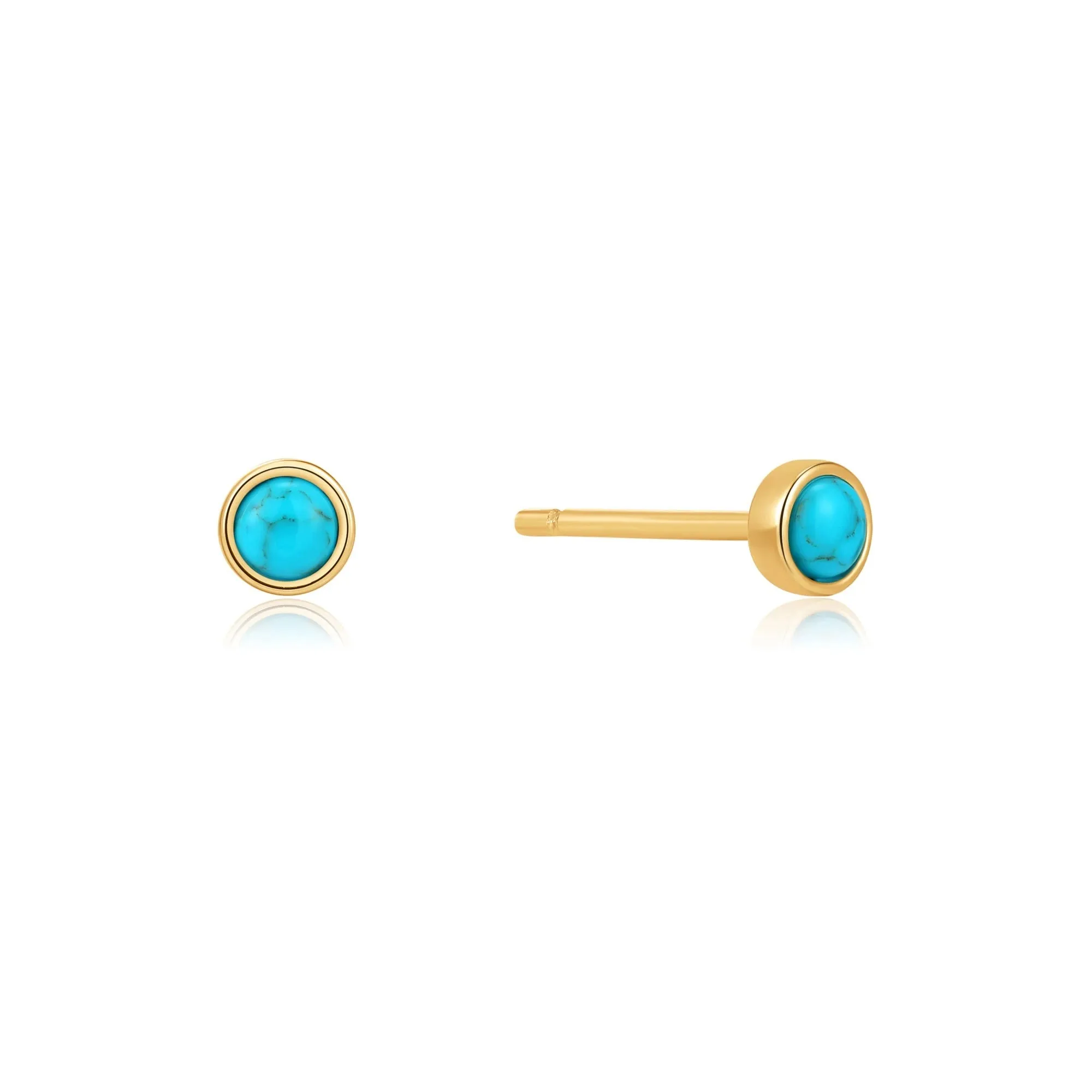 Ania Haie Gold Tidal Turquoise Cabochon Stud Earrings