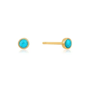 Ania Haie Gold Tidal Turquoise Cabochon Stud Earrings