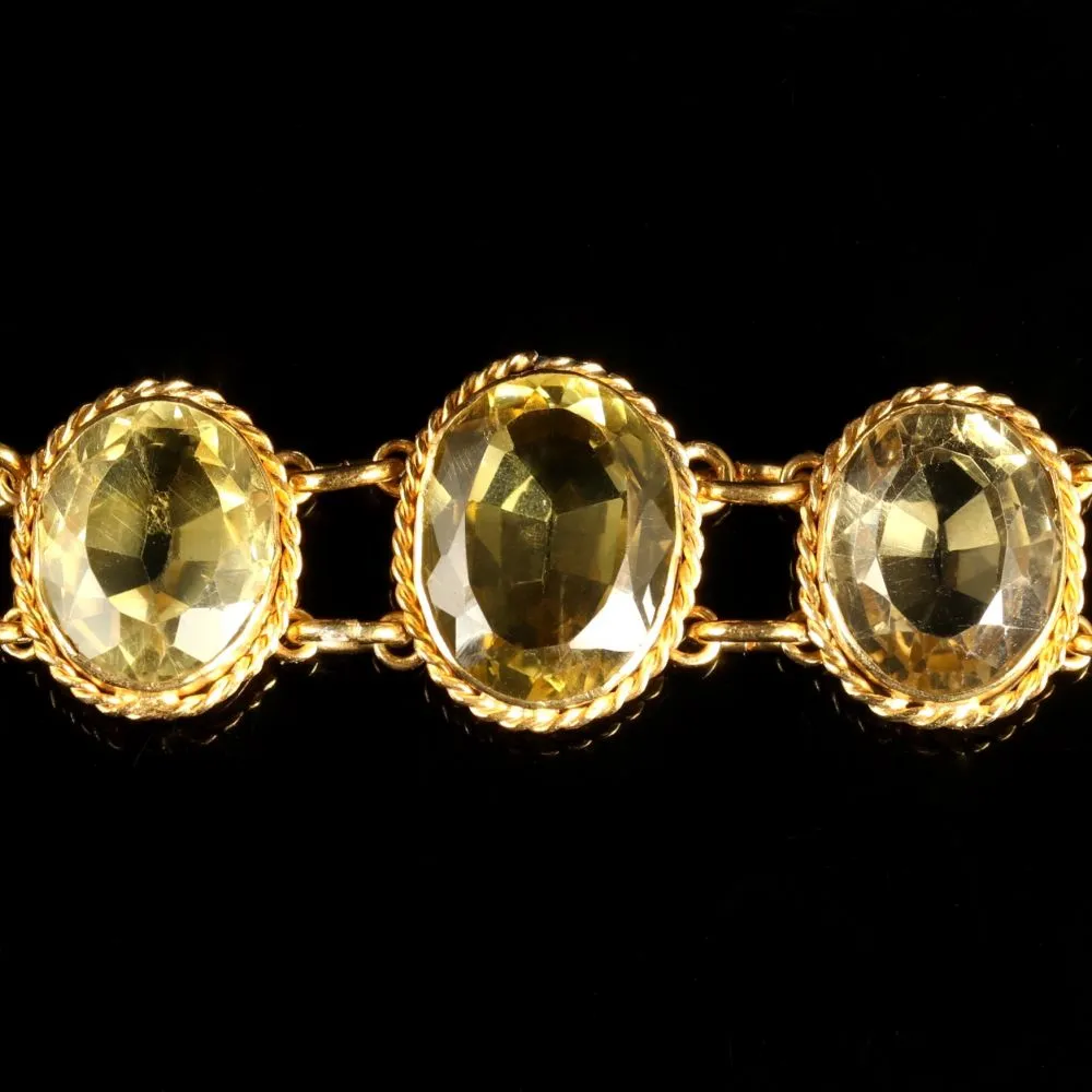 Antique Victorian Citrine Bracelet Circa 1880