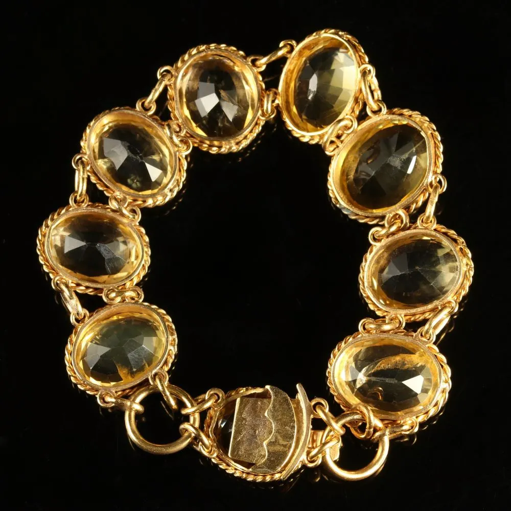 Antique Victorian Citrine Bracelet Circa 1880
