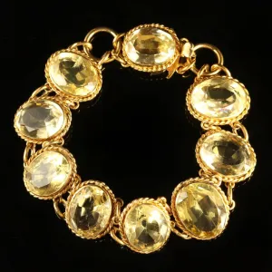 Antique Victorian Citrine Bracelet Circa 1880