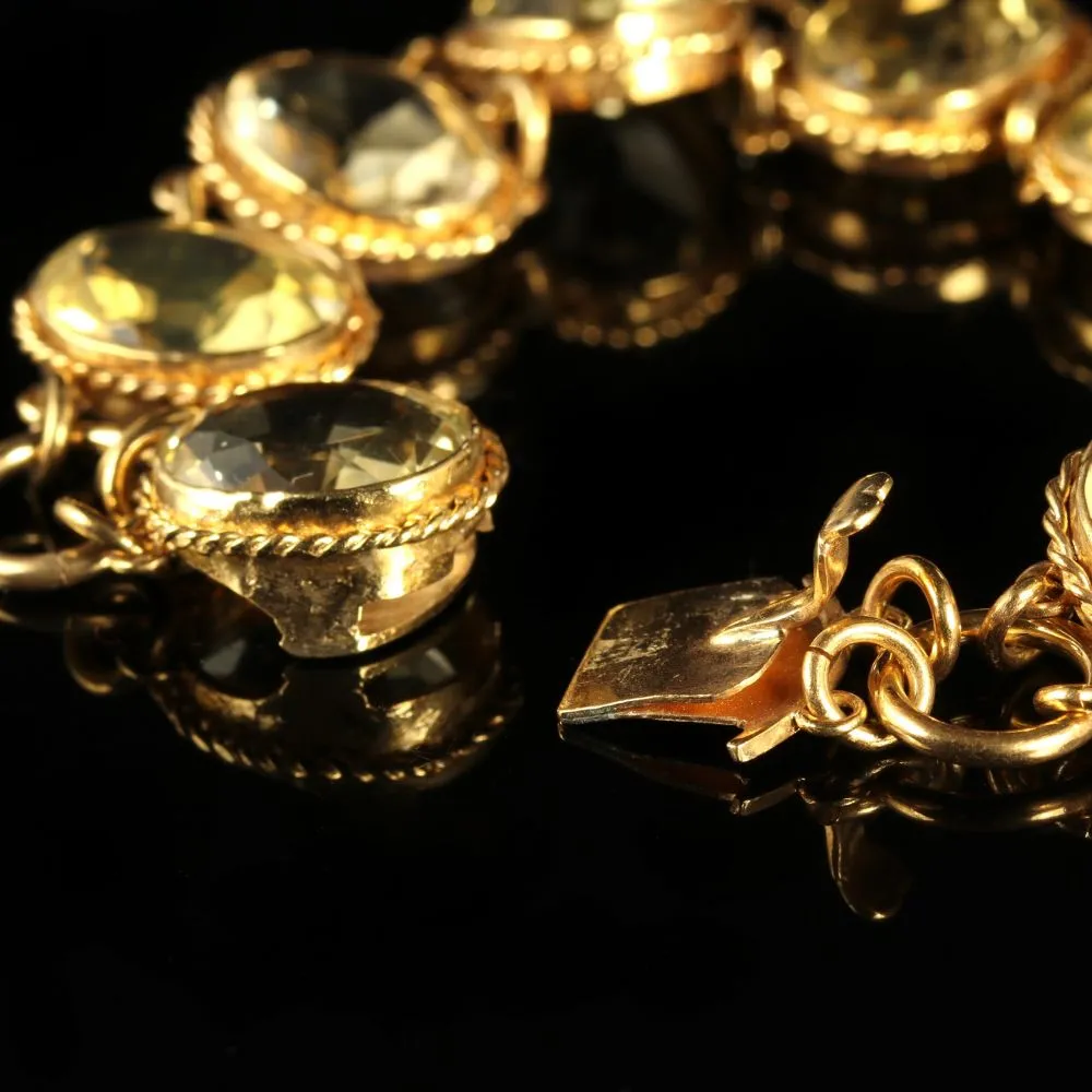 Antique Victorian Citrine Bracelet Circa 1880