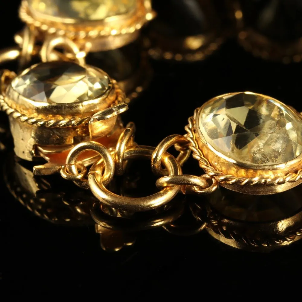Antique Victorian Citrine Bracelet Circa 1880