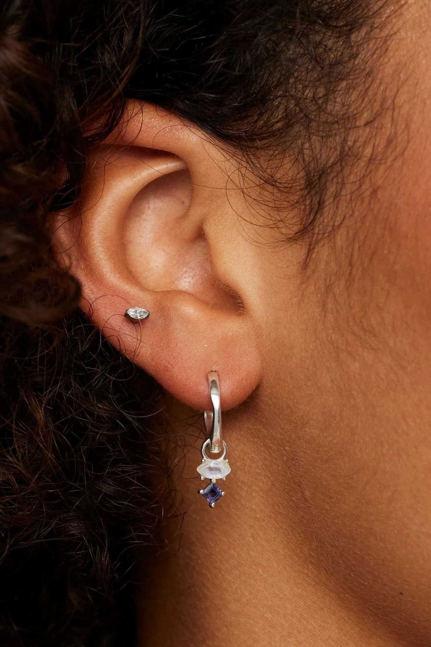 Astrid Marquise Iolite Silver Charm