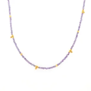 AVF Amethyst & Gold Beaded Necklace (SI3708)