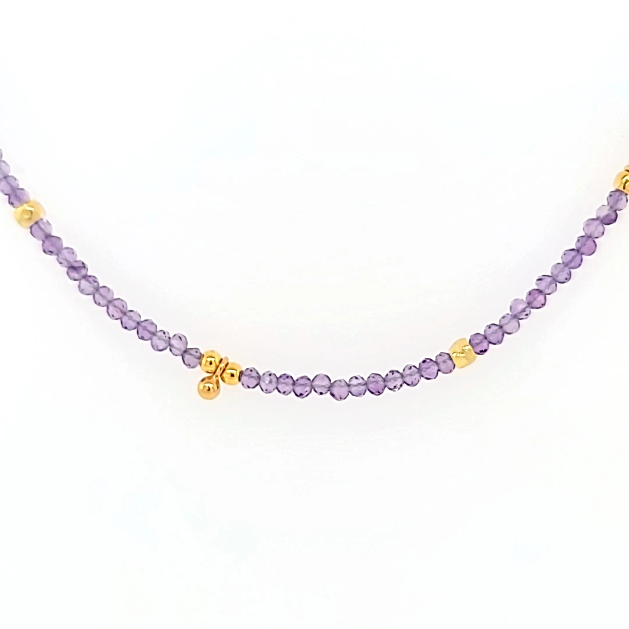AVF Amethyst & Gold Beaded Necklace (SI3708)
