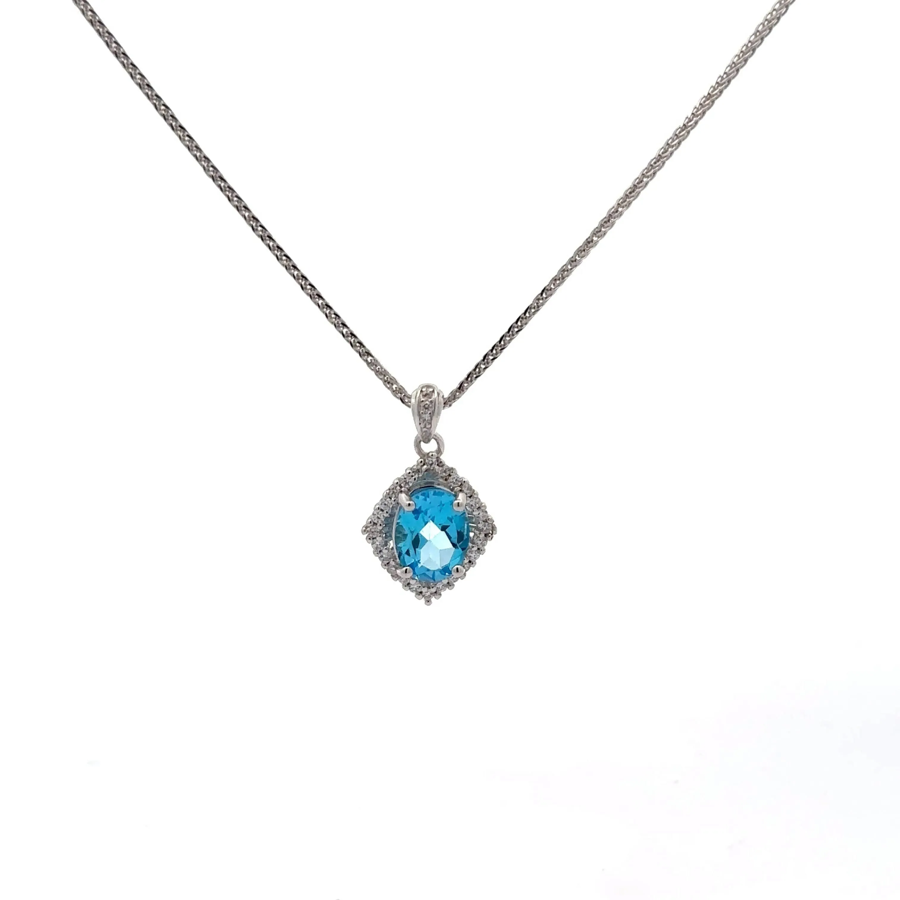 Baikalla™ Classic Oval Sterling Silver Natural Amethyst Citrine Garnet Topaz Necklace With CZ