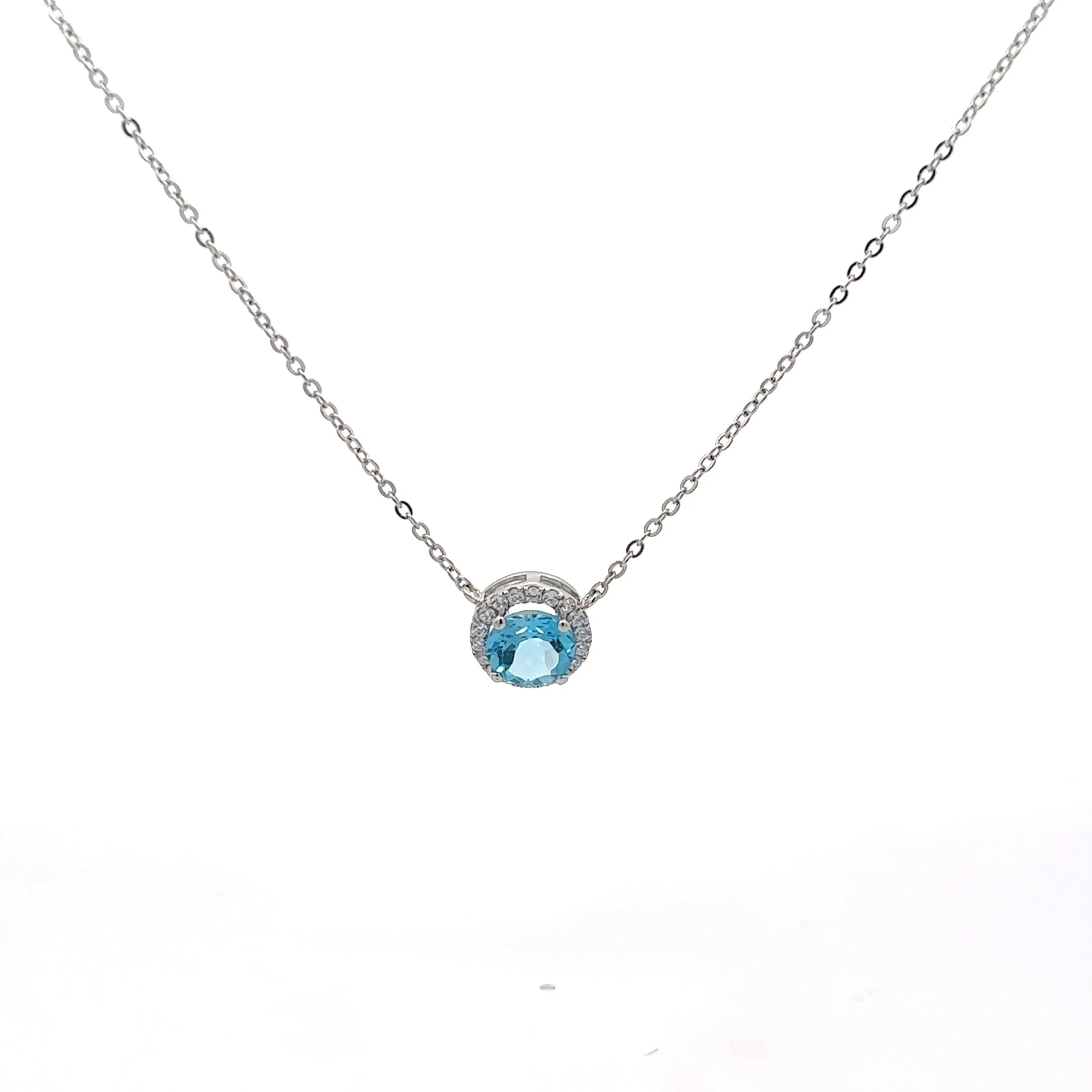 Baikalla™ Classic Sterling Silver Natural Amethyst Garnet Topaz Necklace With CZ