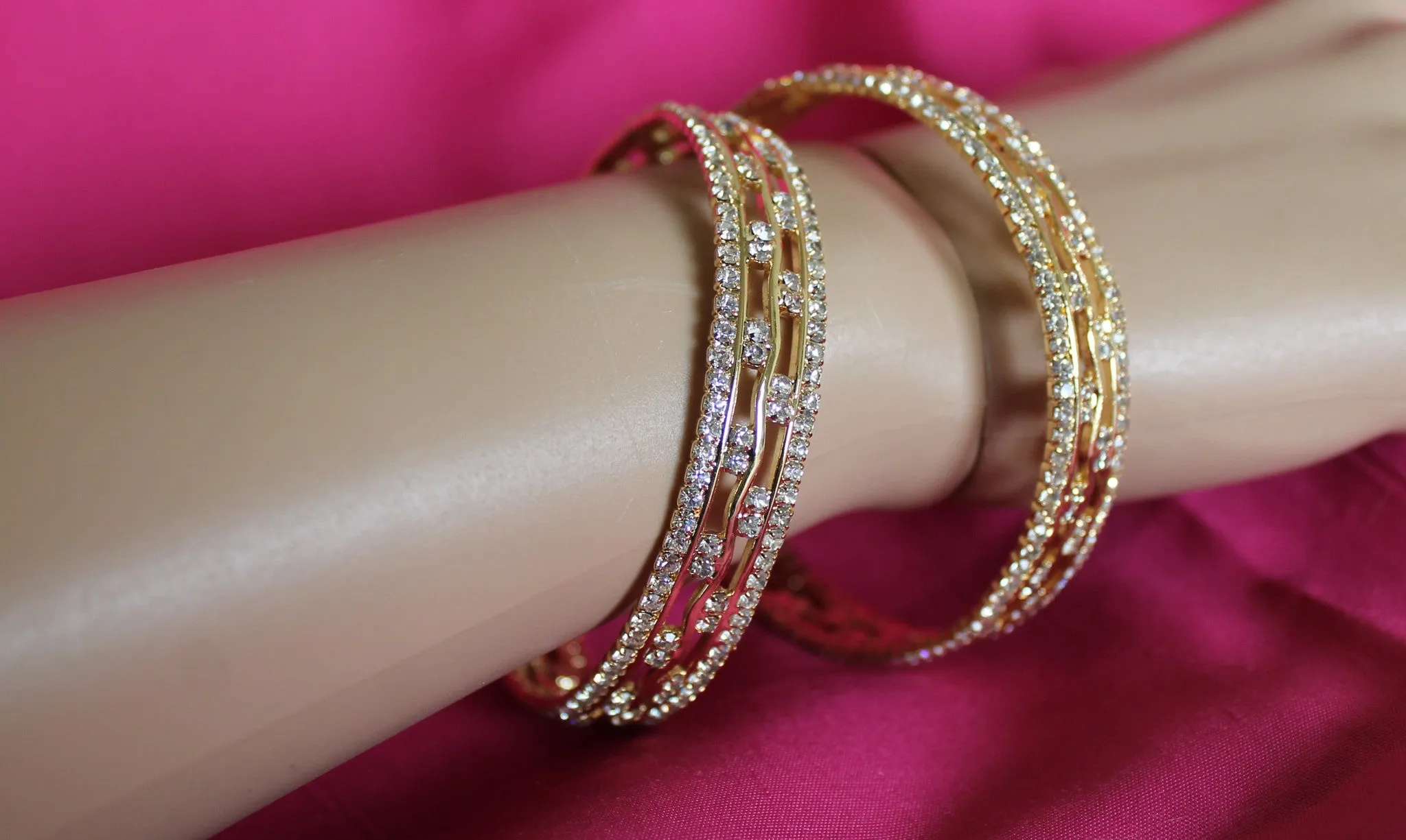 Bangles 5481 Golden Bangle Kadra Indian Polki Jewelry Bracelet Sarees