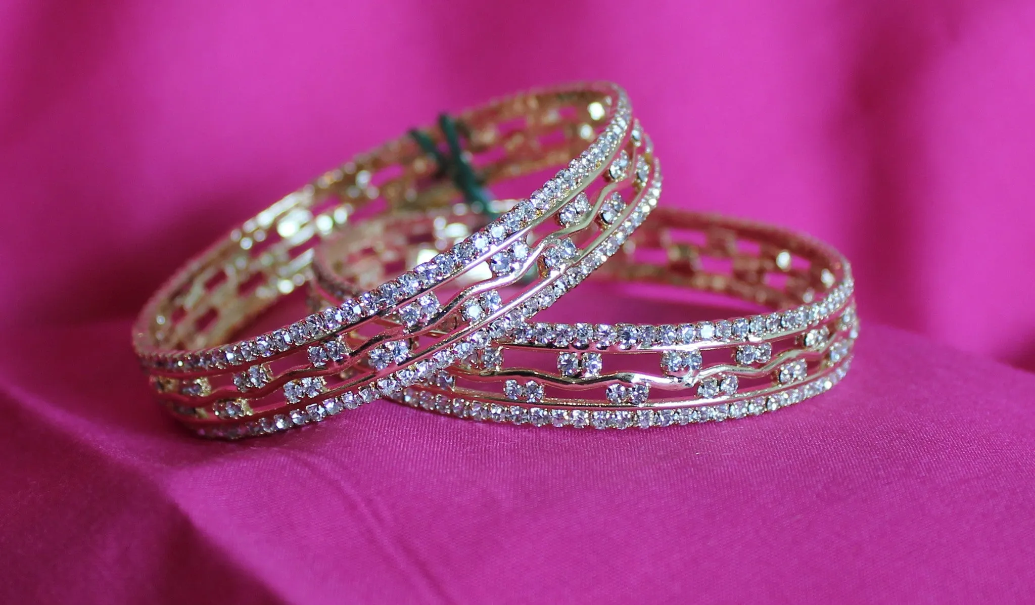 Bangles 5481 Golden Bangle Kadra Indian Polki Jewelry Bracelet Sarees
