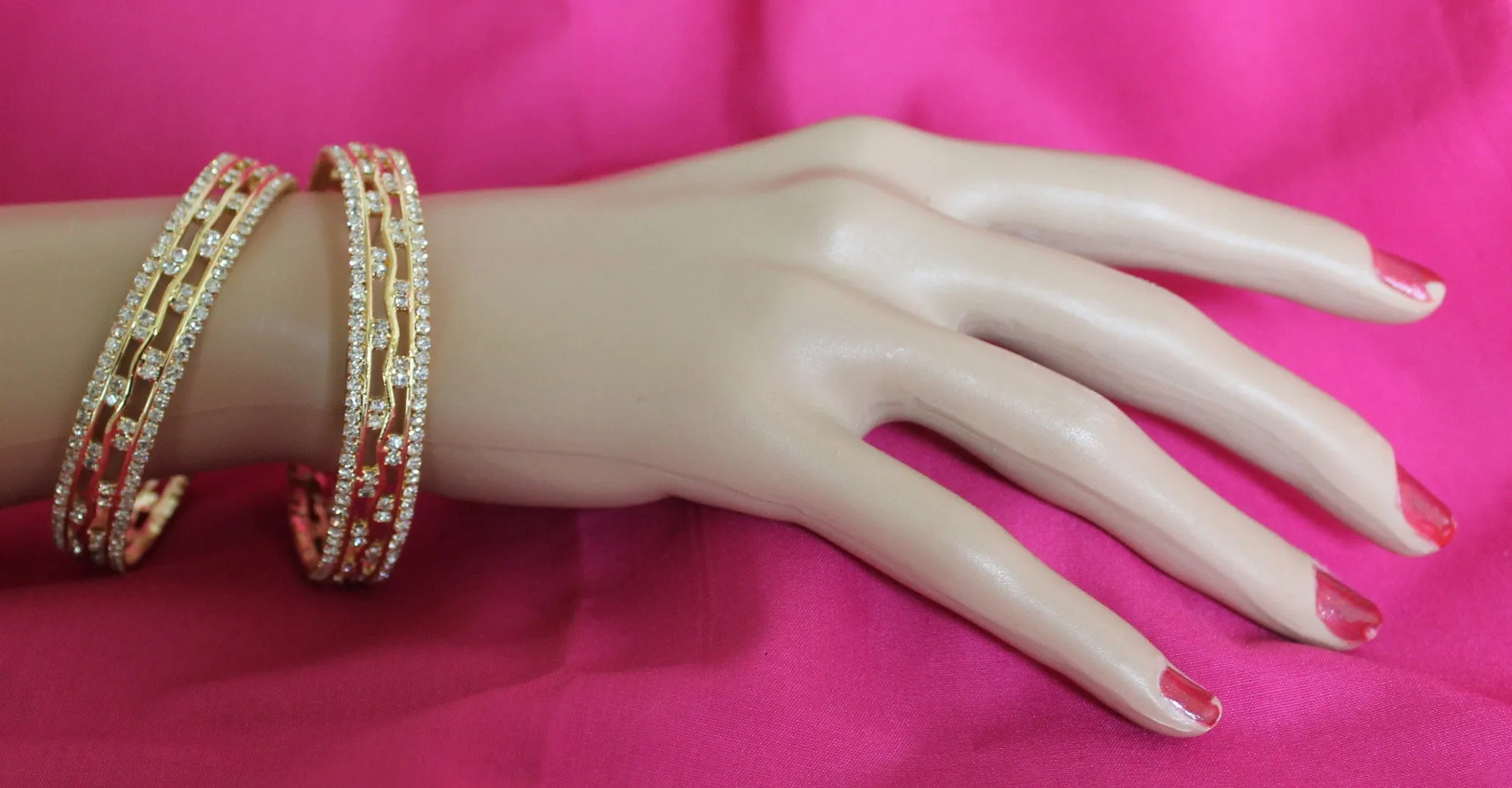 Bangles 5481 Golden Bangle Kadra Indian Polki Jewelry Bracelet Sarees