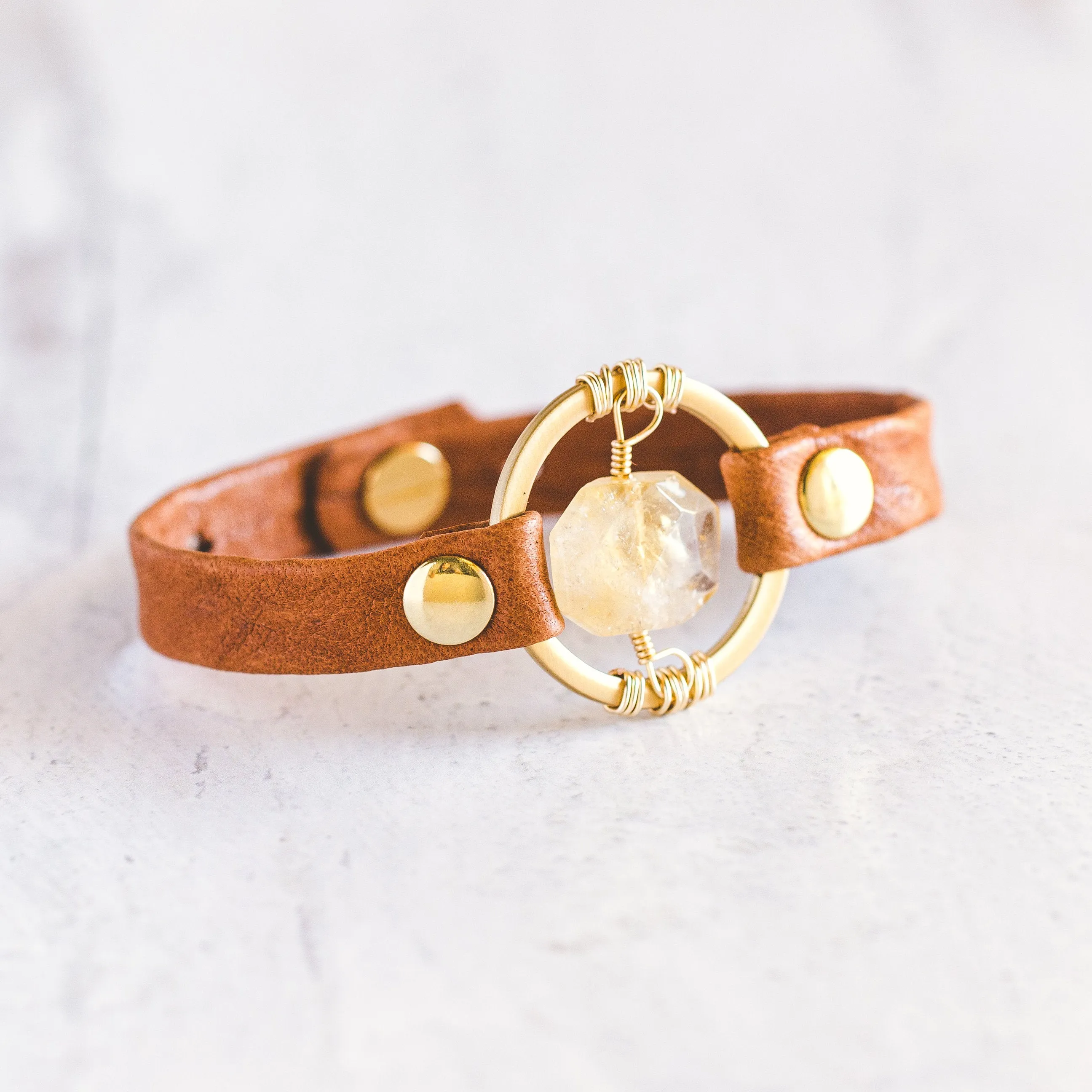 Be the Light Bracelet - Brushed Gold - Citrine