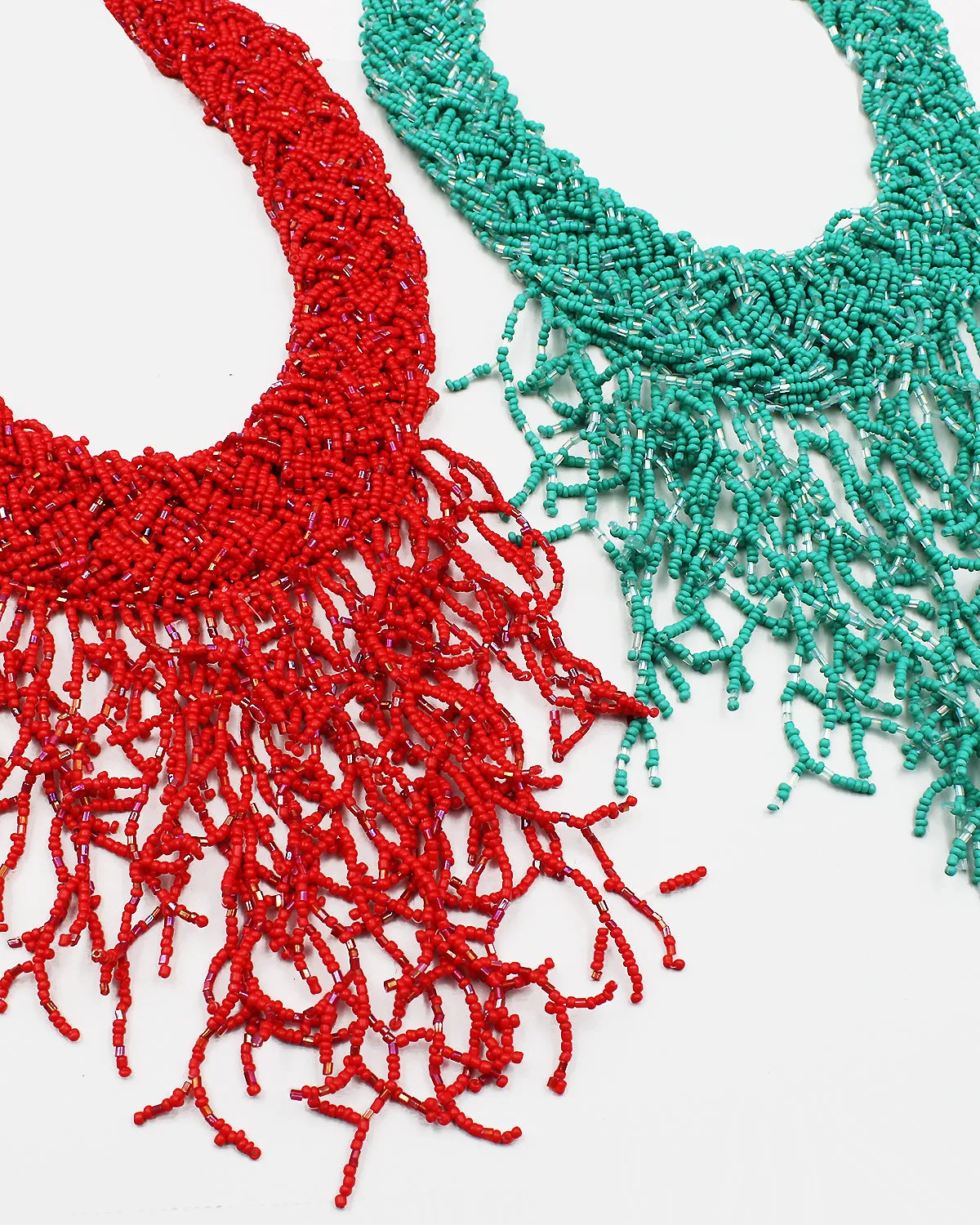 Beaded Statement Bib Necklace Set
