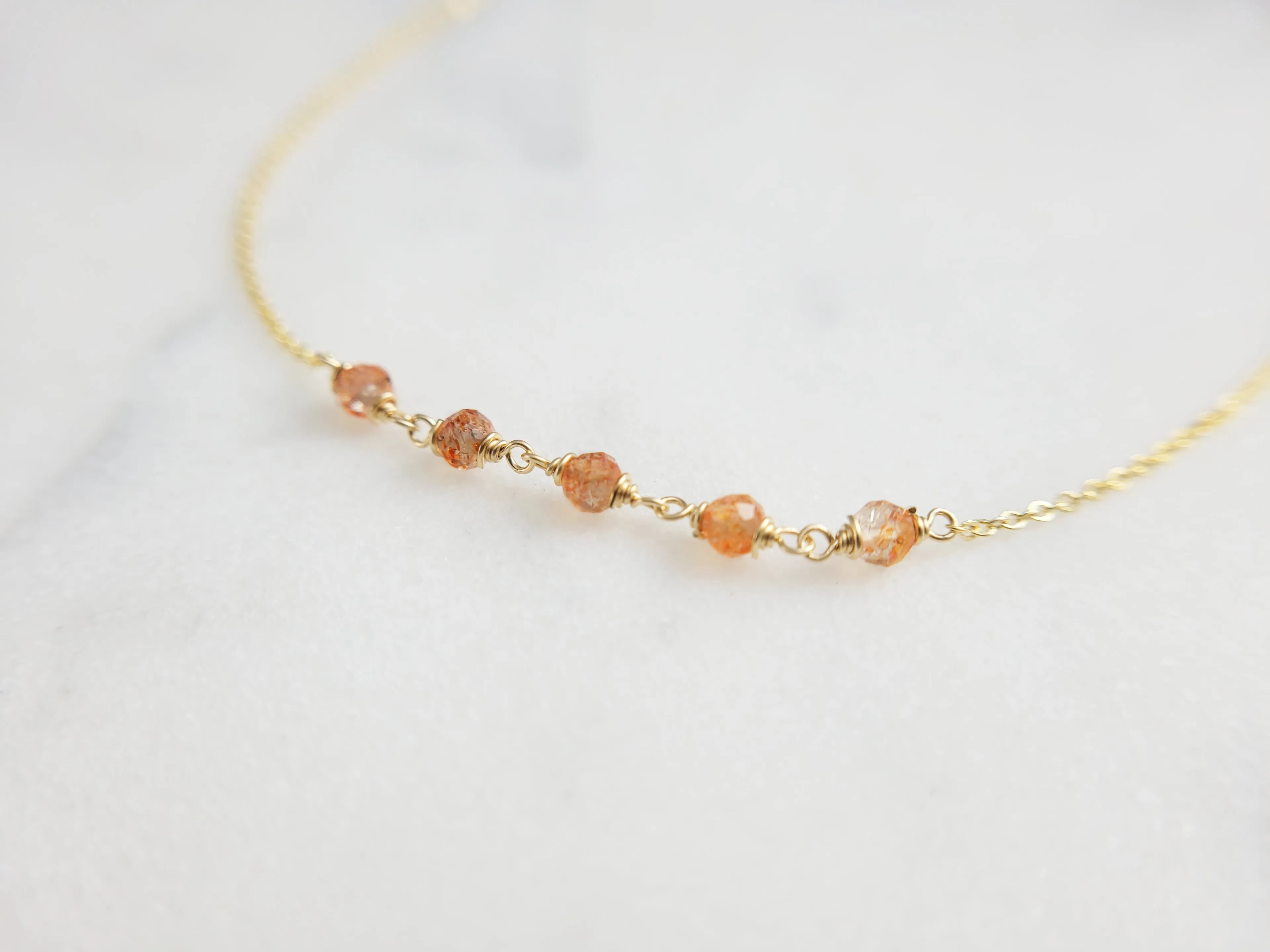 Beaded Sunstone Necklace