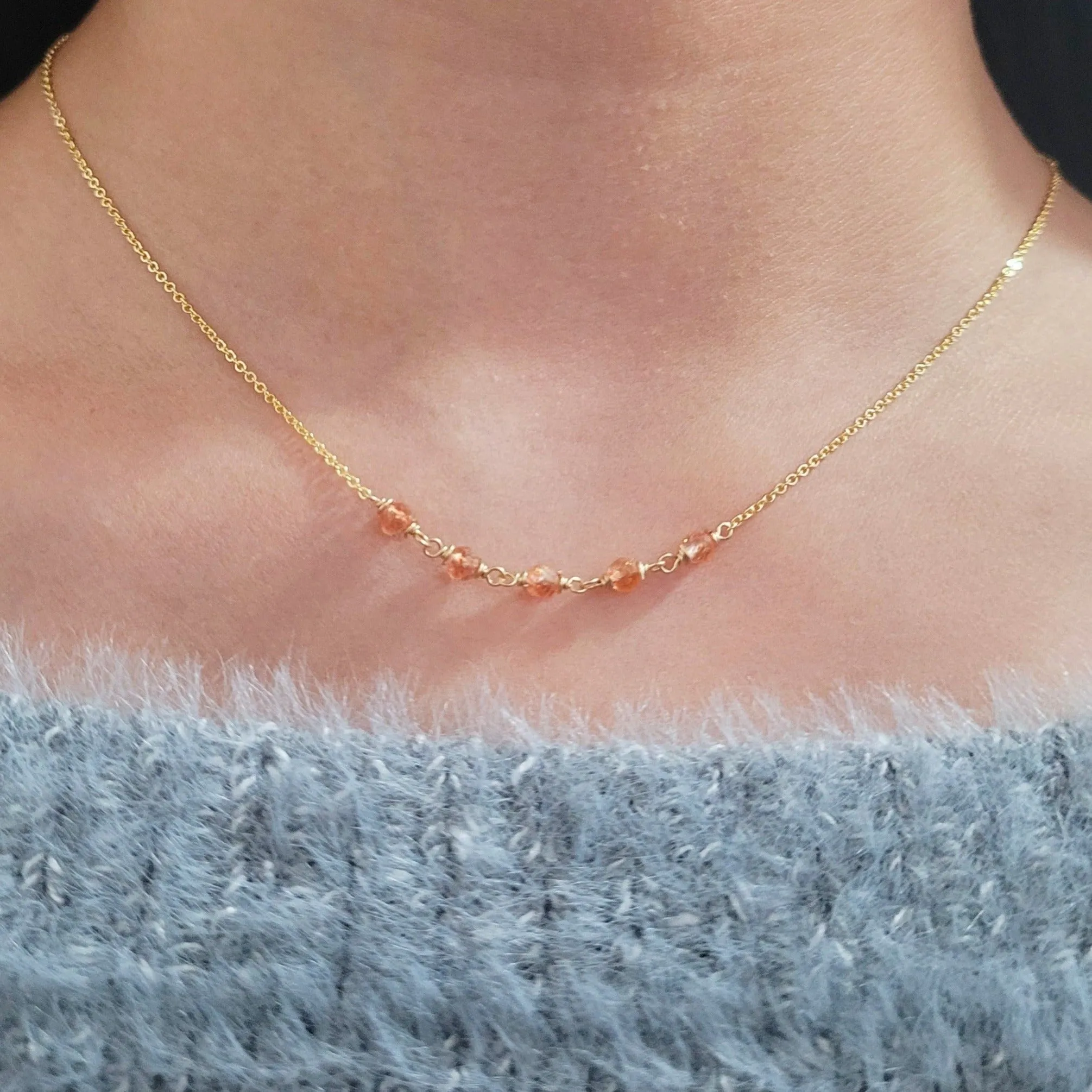 Beaded Sunstone Necklace