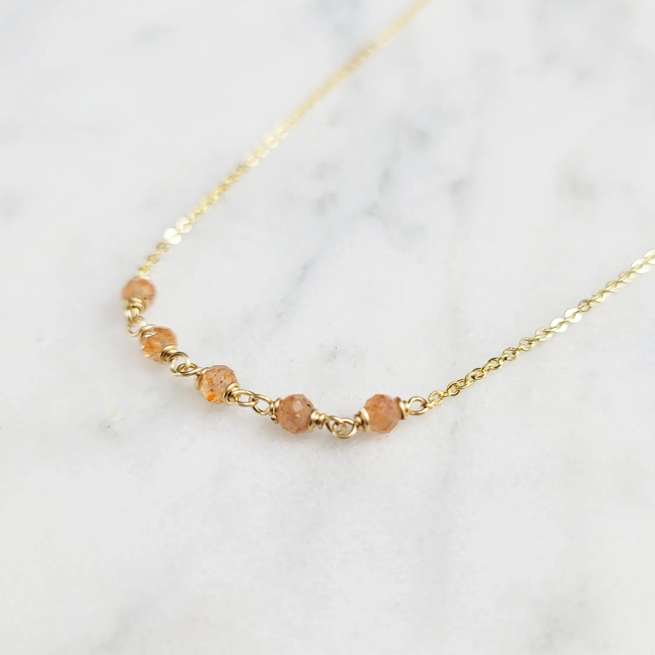 Beaded Sunstone Necklace