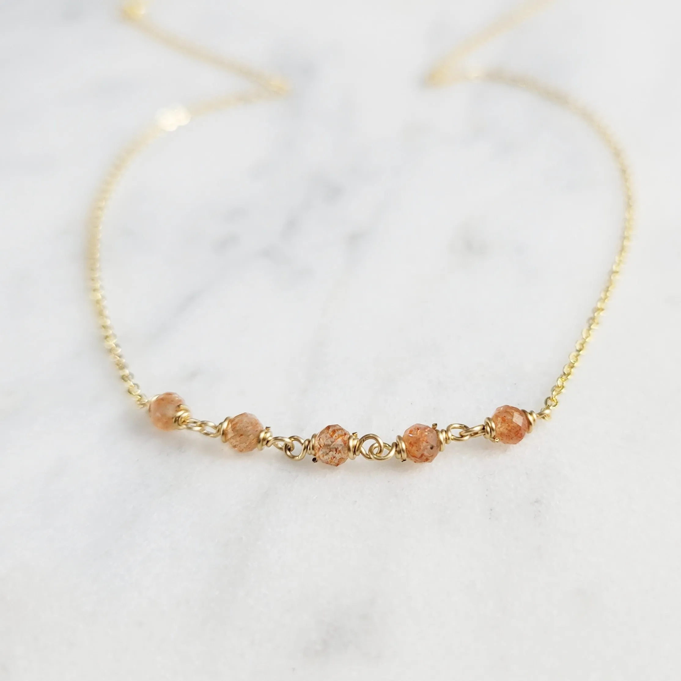 Beaded Sunstone Necklace