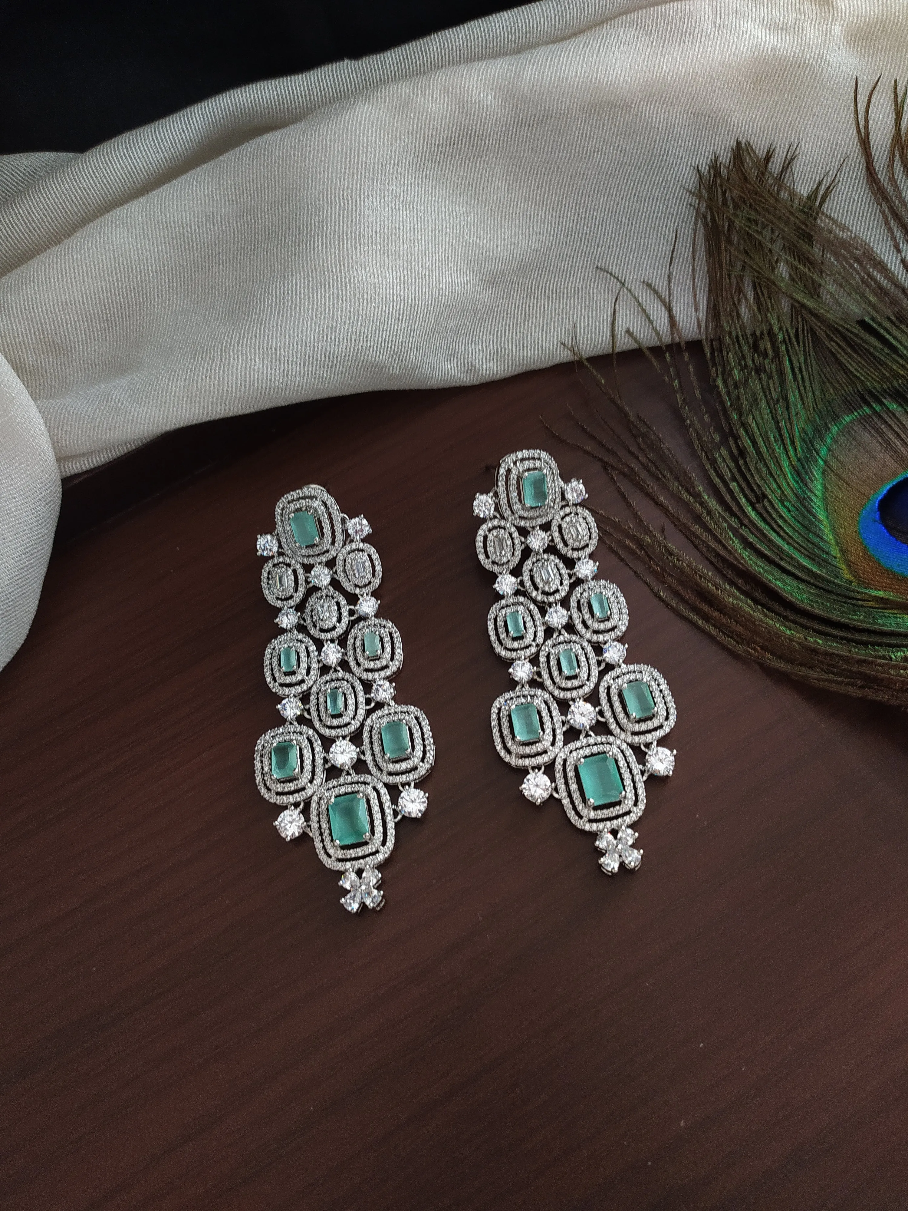 Beautiful Heavy Bridal choker Set In Mint Colour