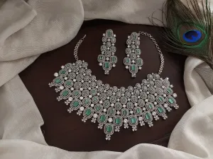Beautiful Heavy Bridal choker Set In Mint Colour