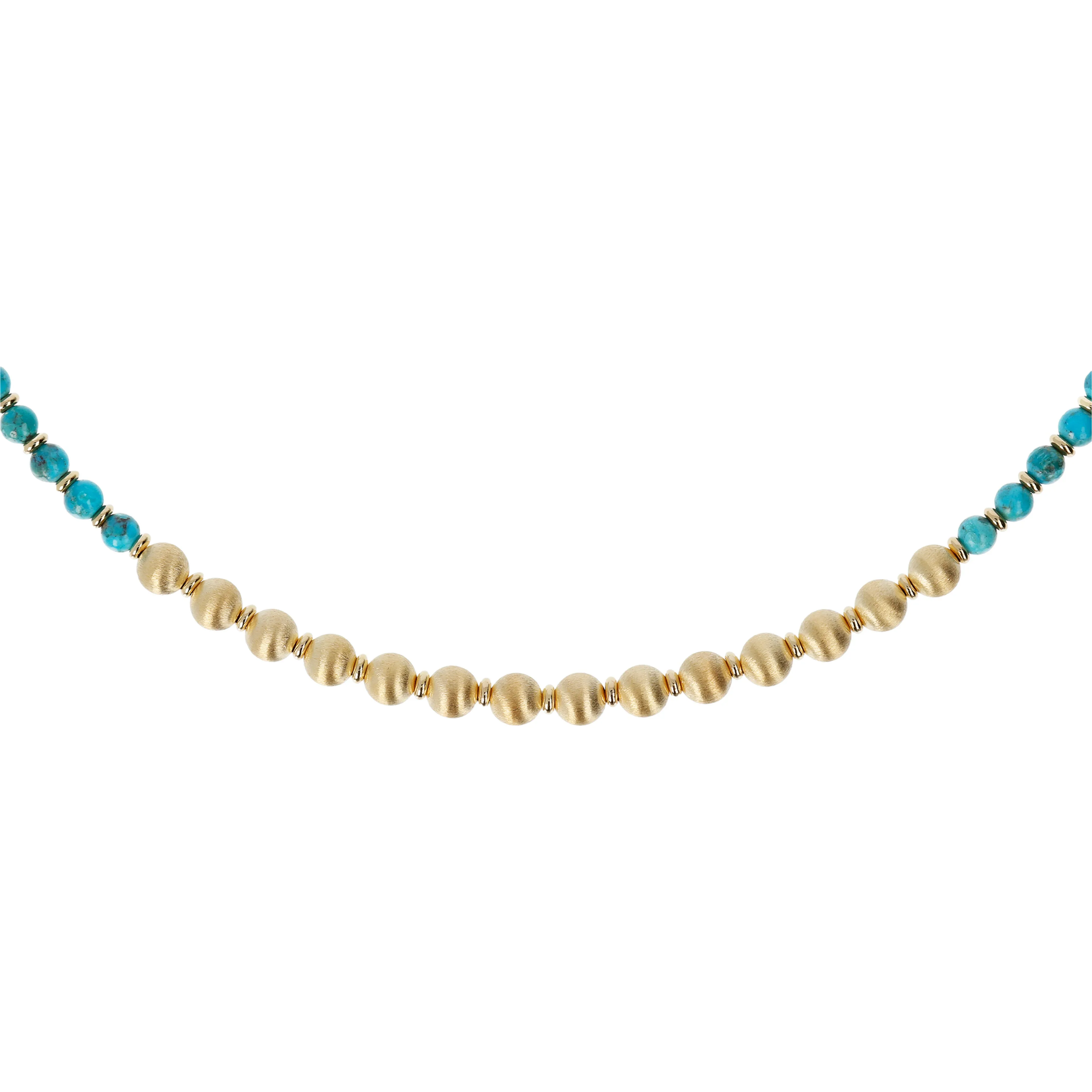 Bellissimo Bronzo Italian 18" Turquoise Beaded Necklace