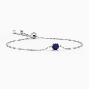 Bezel Set Sapphire Bracelet in 925 Silver - Irosk®