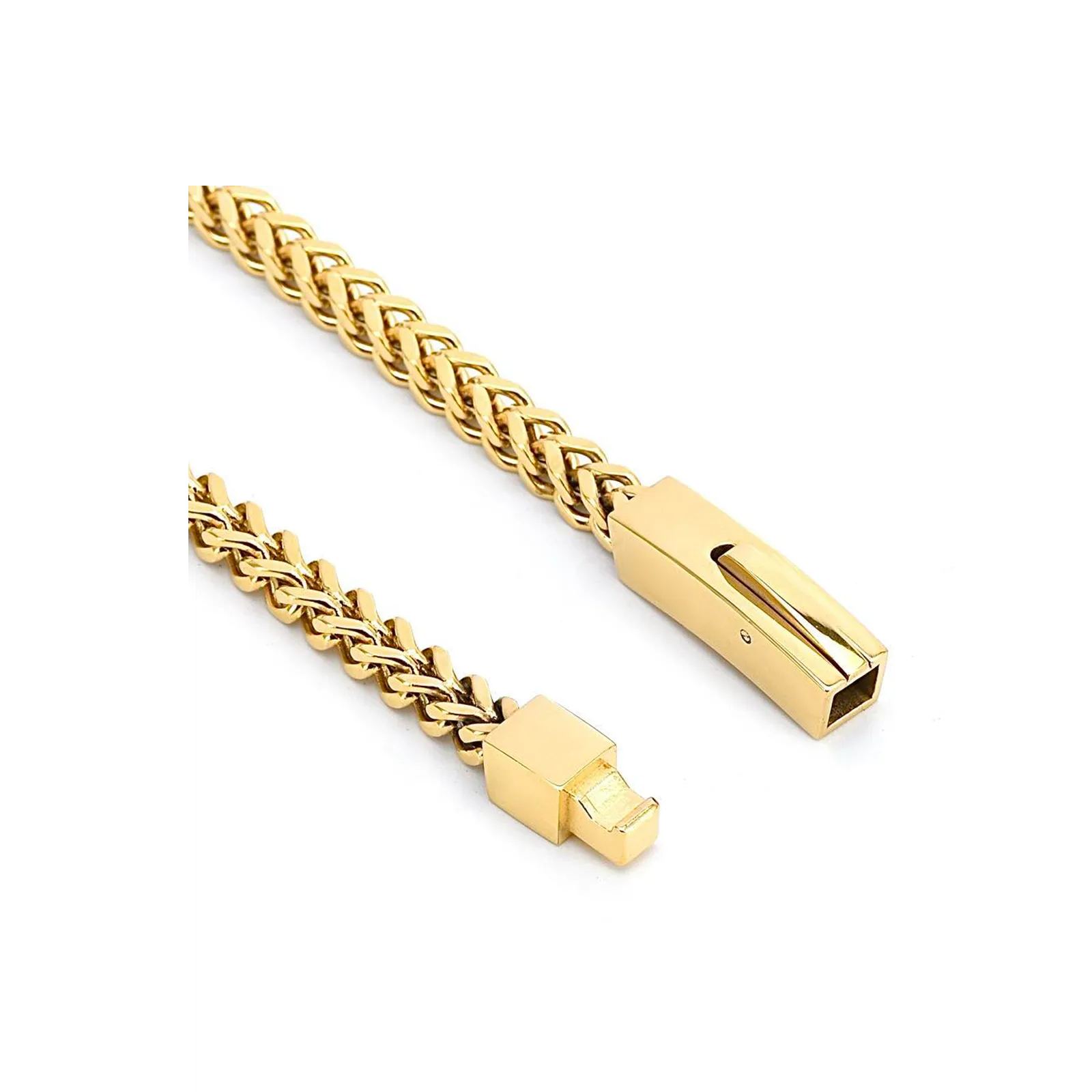 BG140G B.Tiff Gold Plated Franco Link Stainless Steel Bracelet