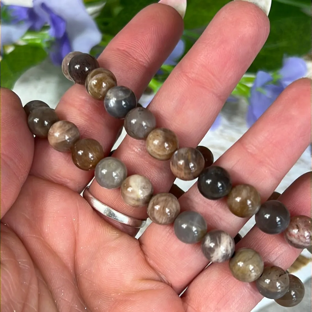 Black Moonstone Bead Bracelet