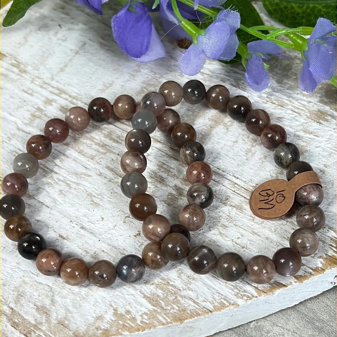Black Moonstone Bead Bracelet