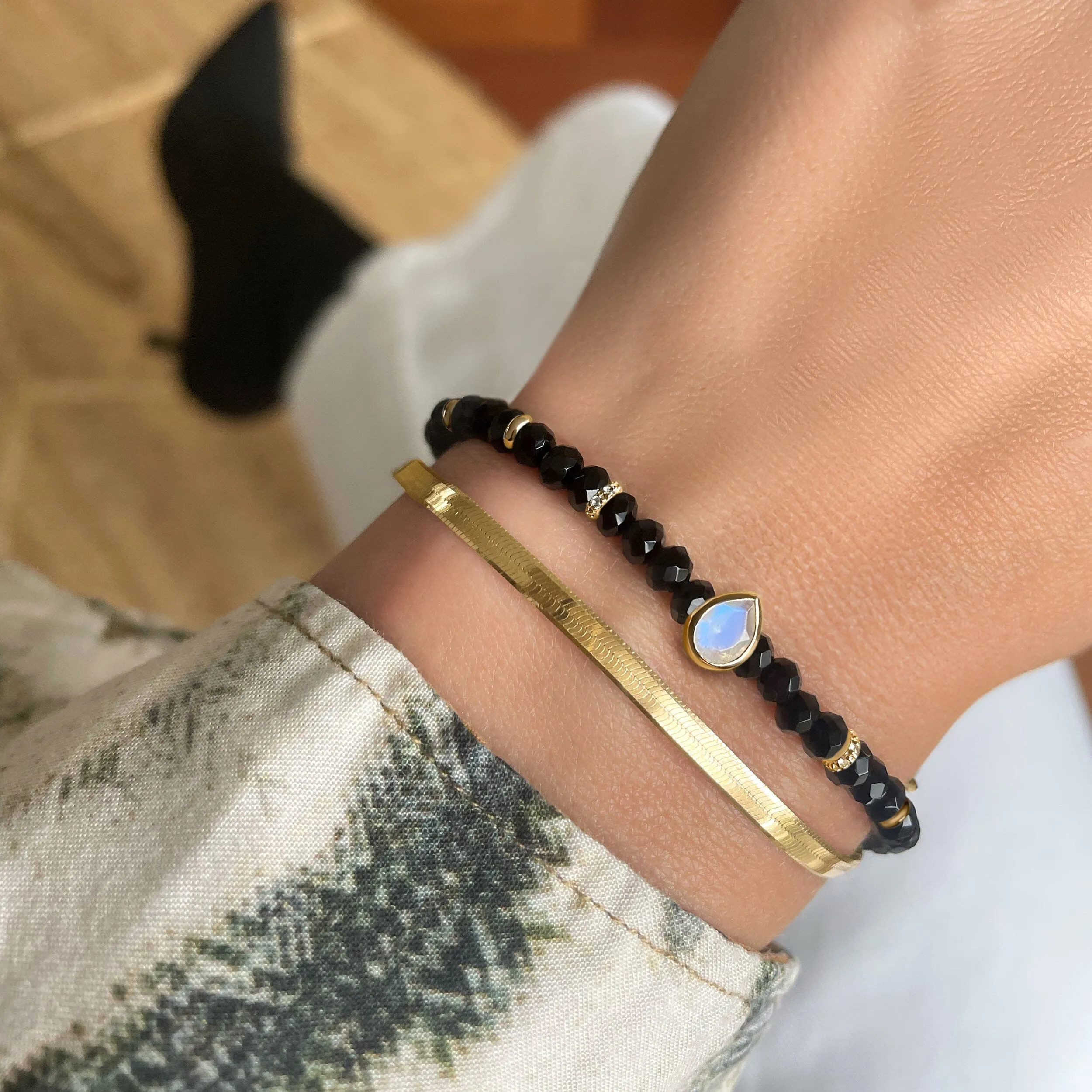 Black Obsidian Free Spirit Bracelet Stack