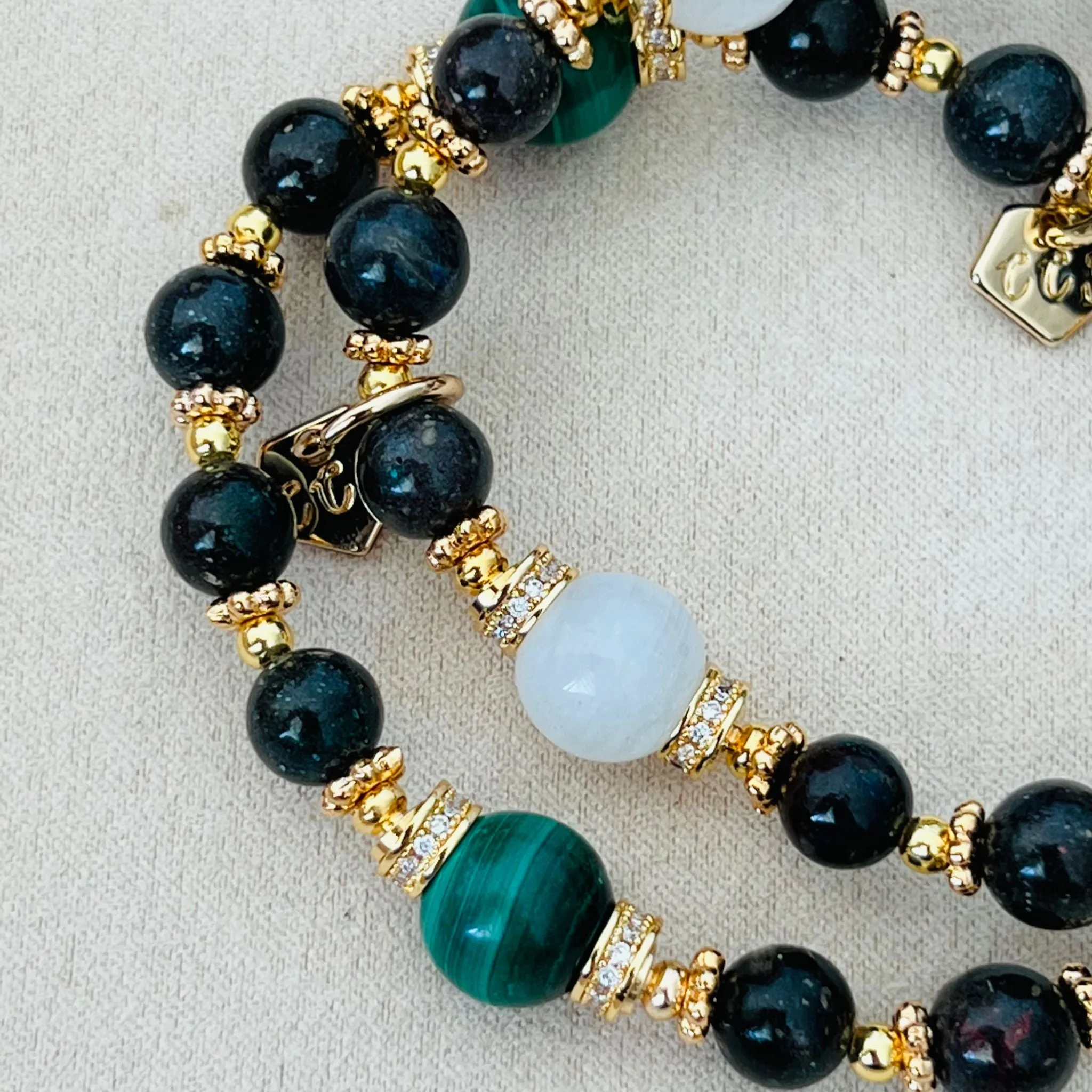 Black Opal & Moonstone Bracelet