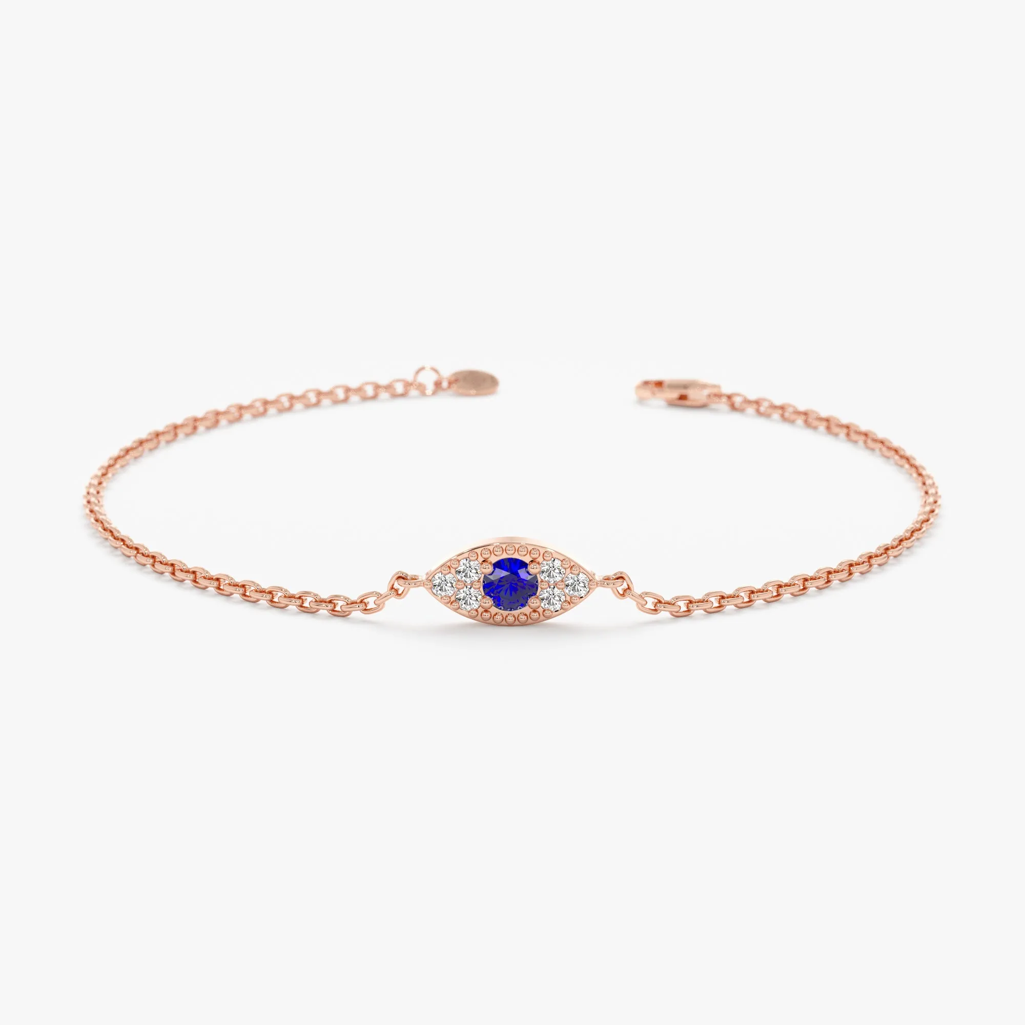 Blue Sapphire Diamond Eye Bracelet, Margaret