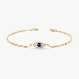 Blue Sapphire Diamond Eye Bracelet, Margaret