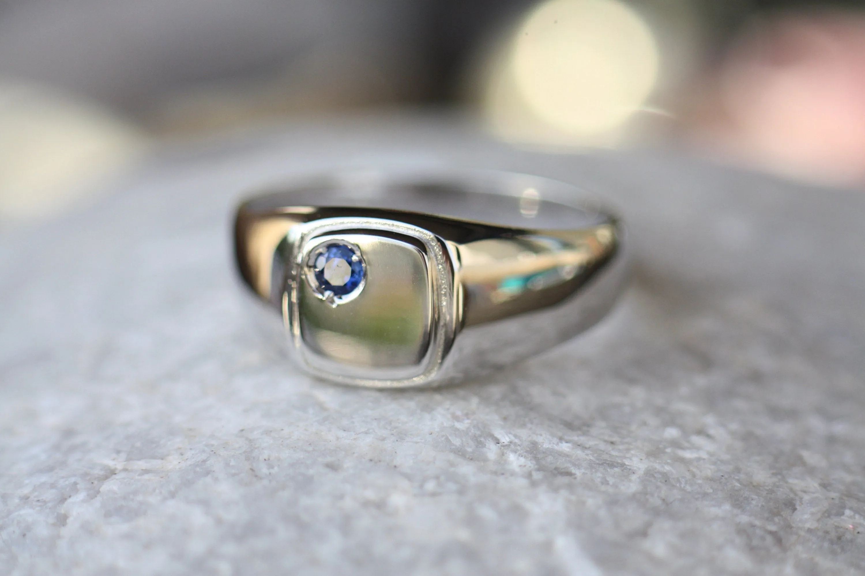 Blue Sapphire Signet ring