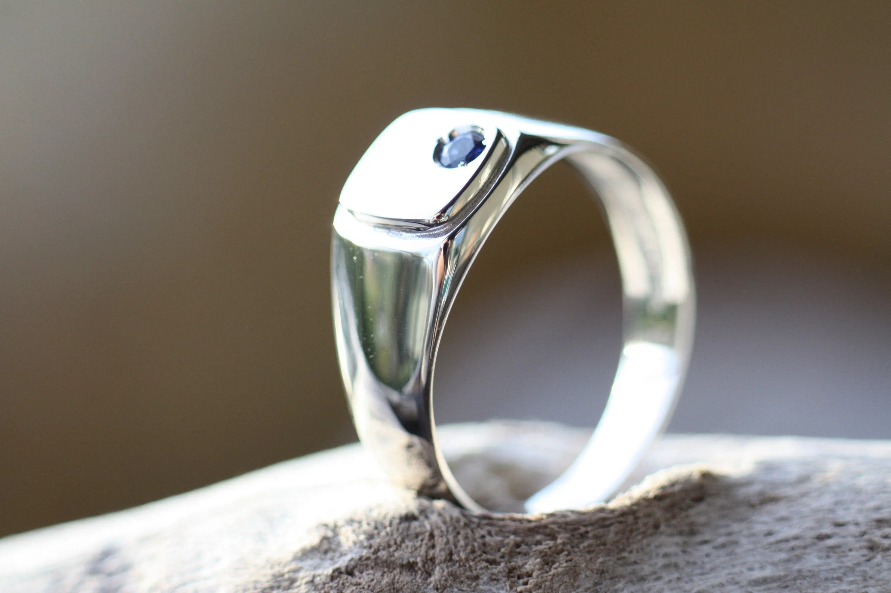 Blue Sapphire Signet ring