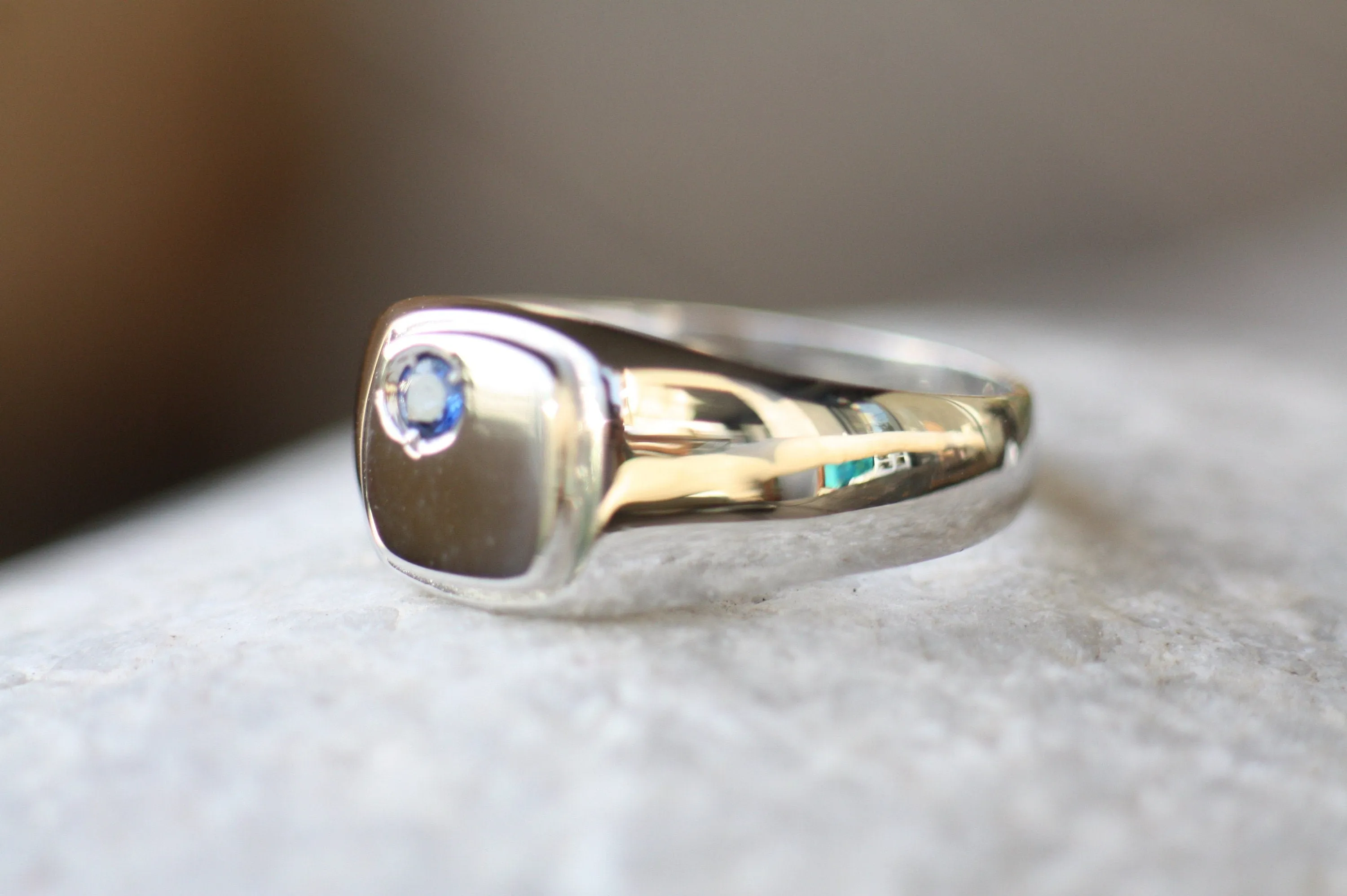 Blue Sapphire Signet ring