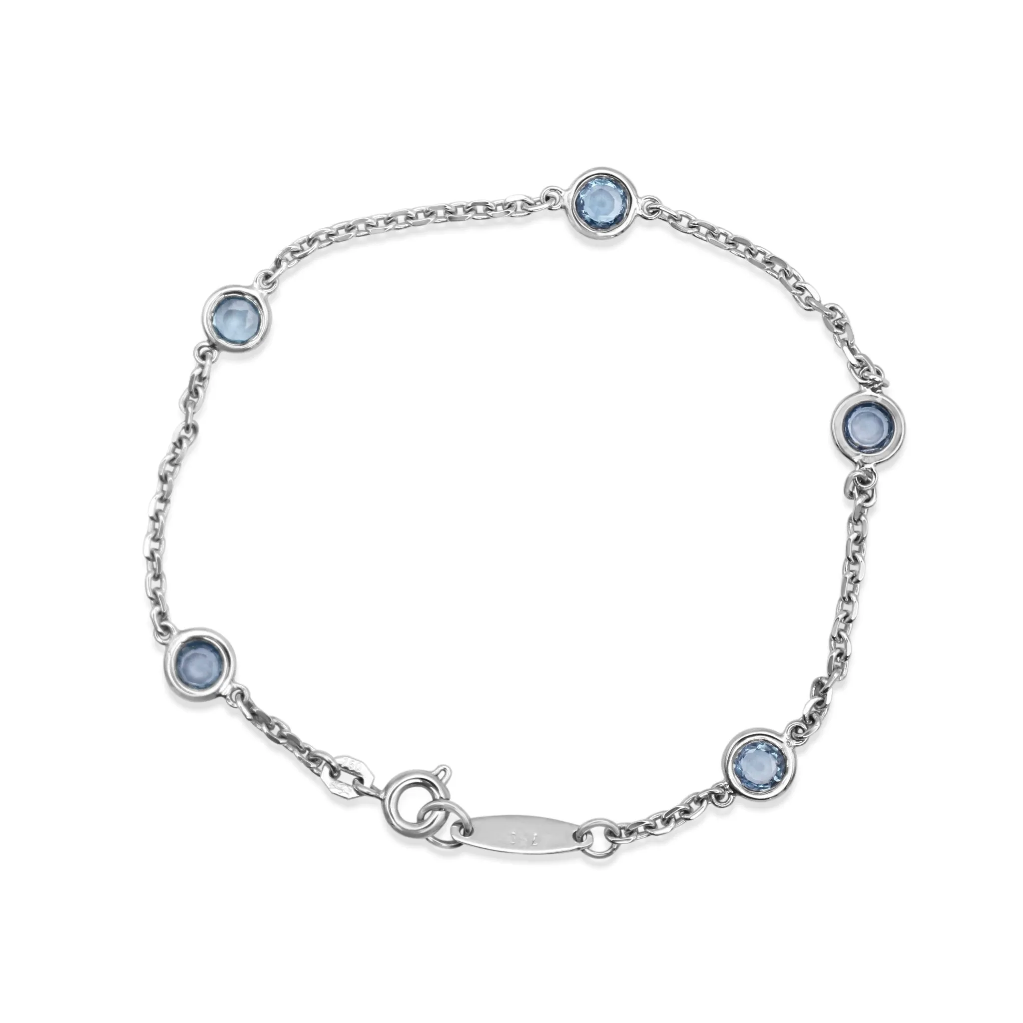 Blue Topaz Set Bracelet - 18ct White Gold