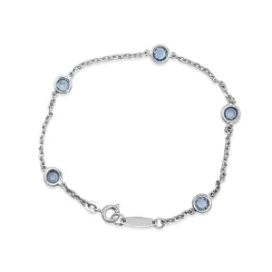 Blue Topaz Set Bracelet - 18ct White Gold