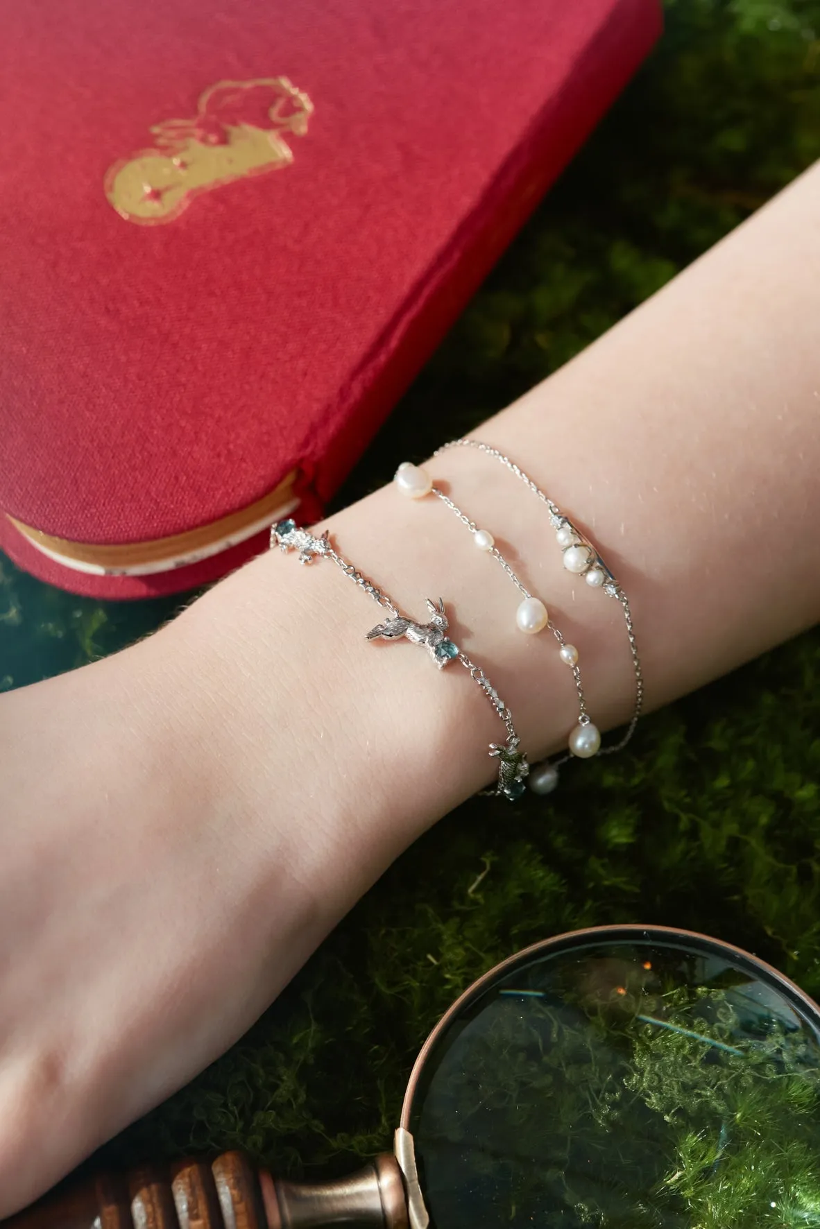 Blue Topaz Silver Leaping Rabbit Bracelet