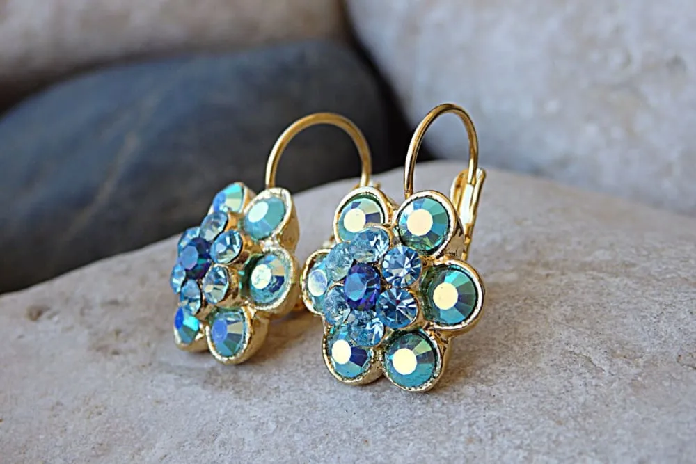 Blue turquoise earrings