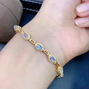 Bracelet with natural LUKENI moonstone