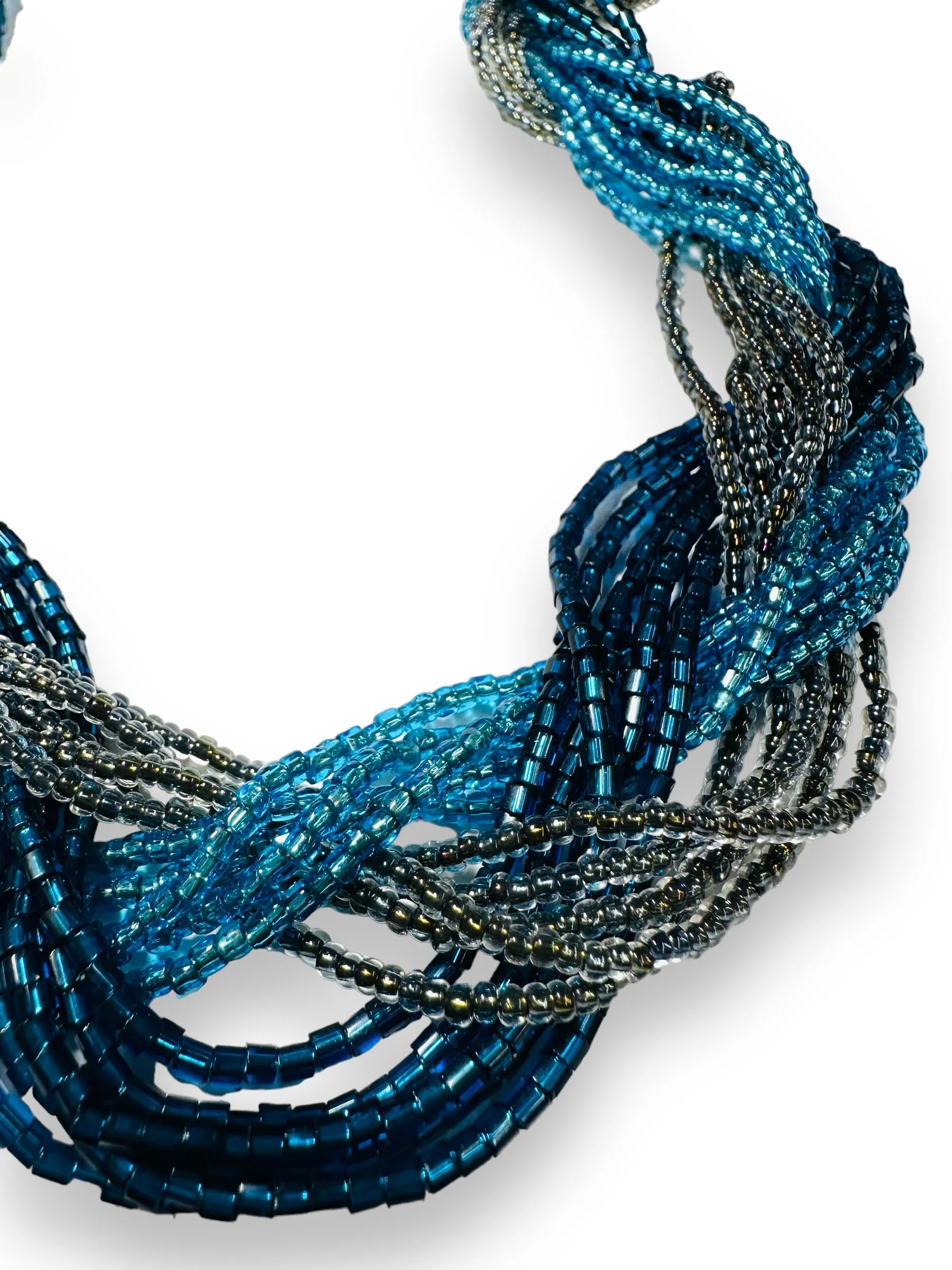 Braided Necklace, Knot Necklace, Beaded Knot Necklace
