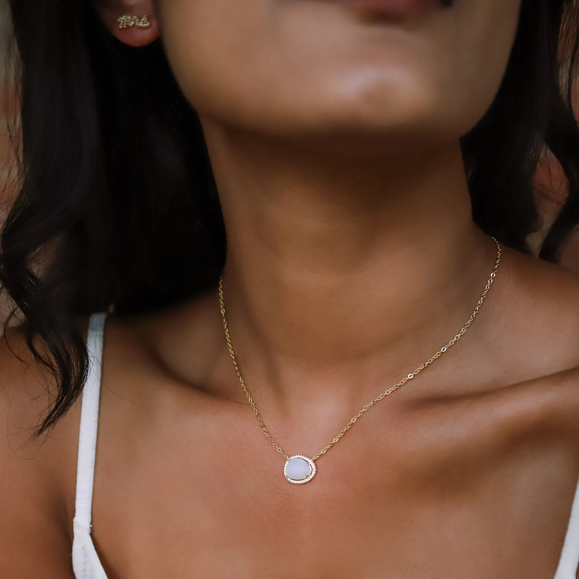 Bride Moonstone Gift Set | Earrings & Necklace | 18k Gold Plated
