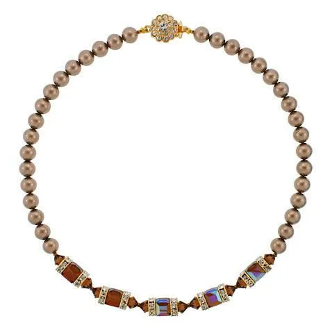 Brown Pearl Necklace with Embellishments
