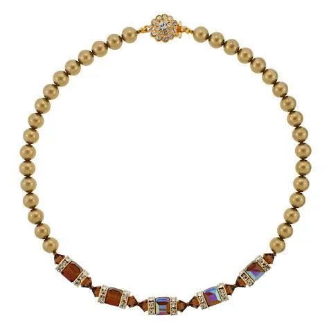 Brown Pearl Necklace with Embellishments
