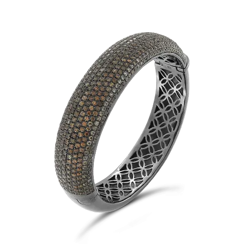 Brown Zircon Bangle Bracelet