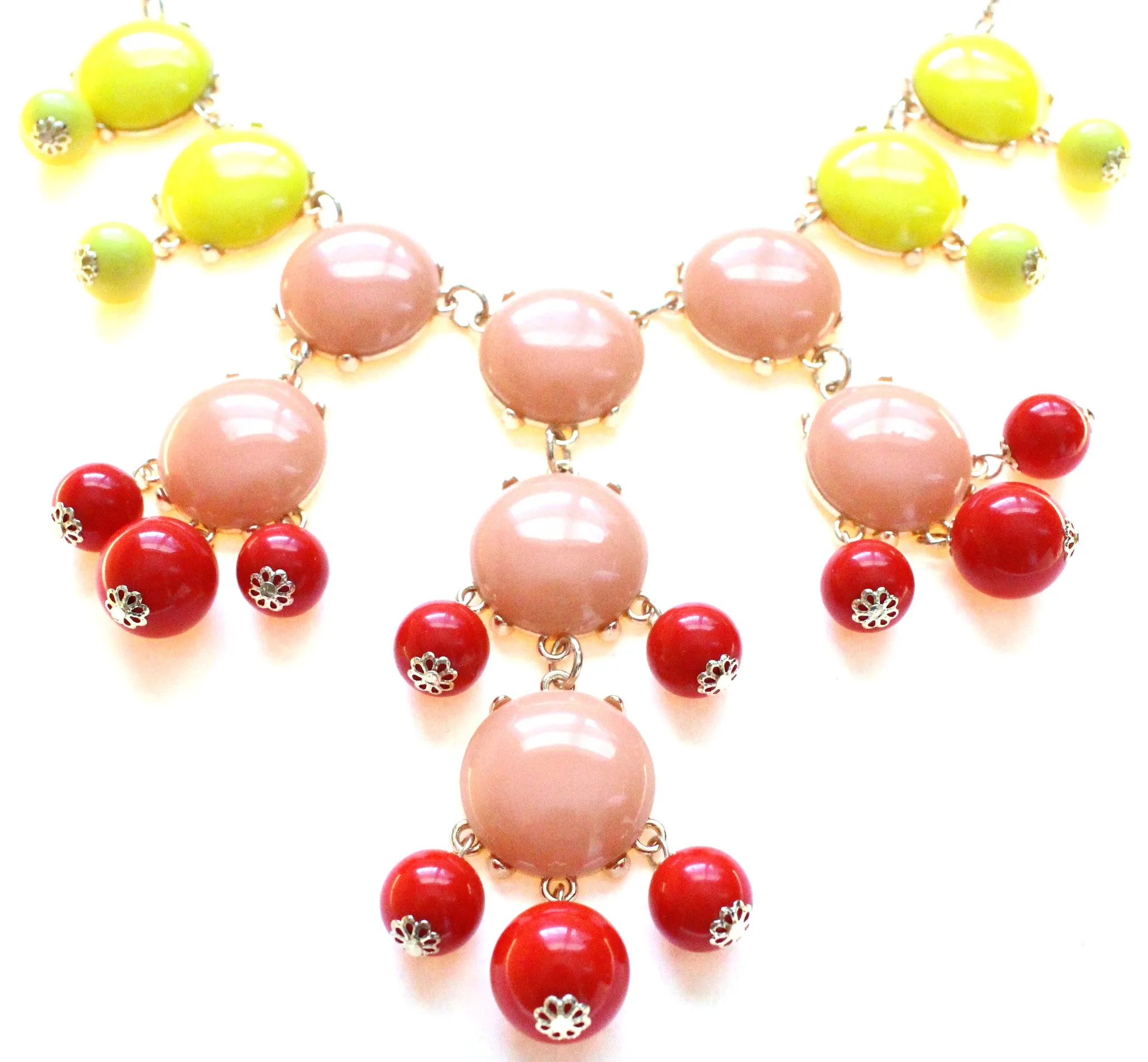 Bubble COLOR-BLOCK Statement Necklace- Sunset