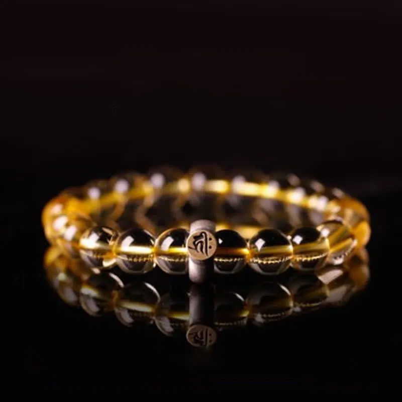 Buddha Stones 925 Sterling Silver Chinese Zodiac Natal Buddha Citrine Protection Bracelet