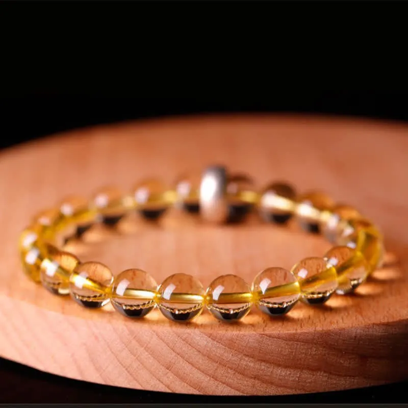 Buddha Stones 925 Sterling Silver Chinese Zodiac Natal Buddha Citrine Protection Bracelet