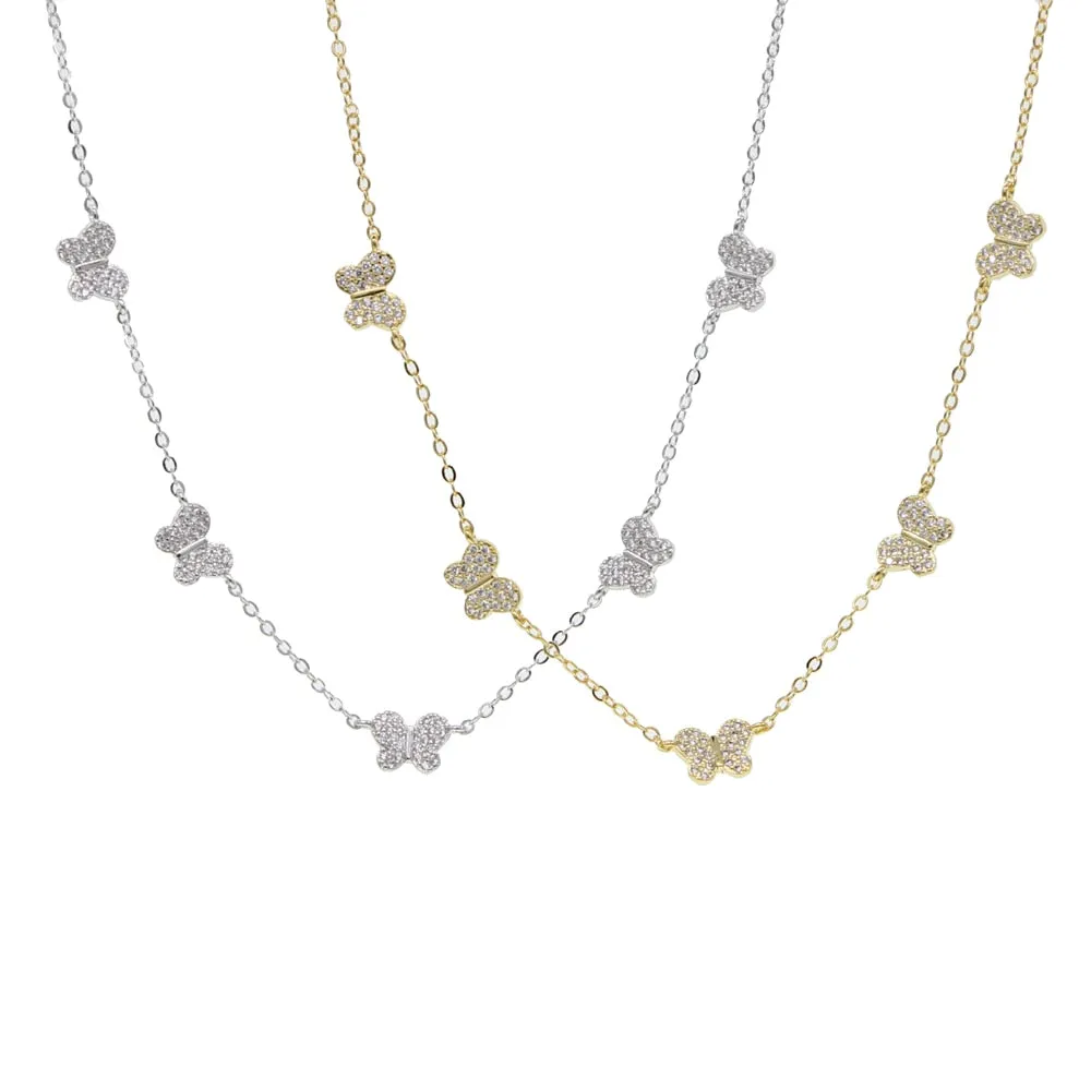 Butterfly Charm Pendant Necklace
